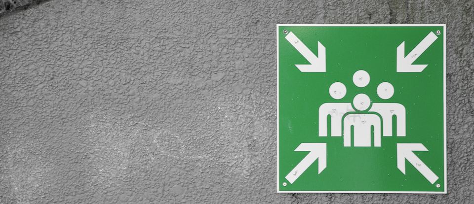 Fotoğraf: Assembly point sign (watermarked YB)